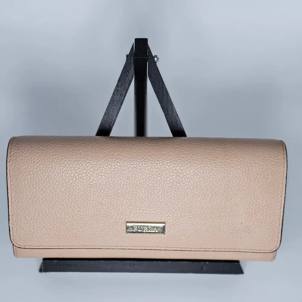 Furla EUC Classic Continental Wallet On Chain – Nude/Beige Pebble Leather